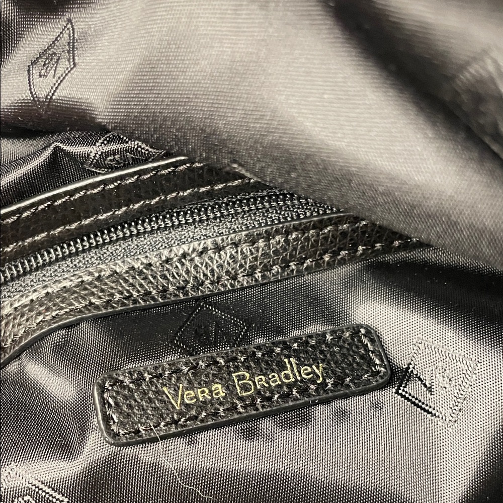 Vera Bradley Black and White Leaf Pattern Tote - Picture 3 of 7